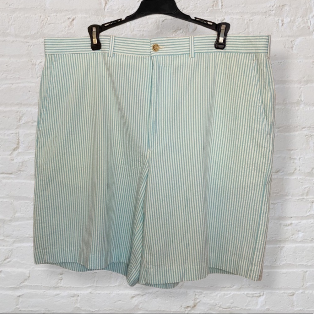 Charleston Khakis Blue White Preppy Seersucker Striped Shorts
